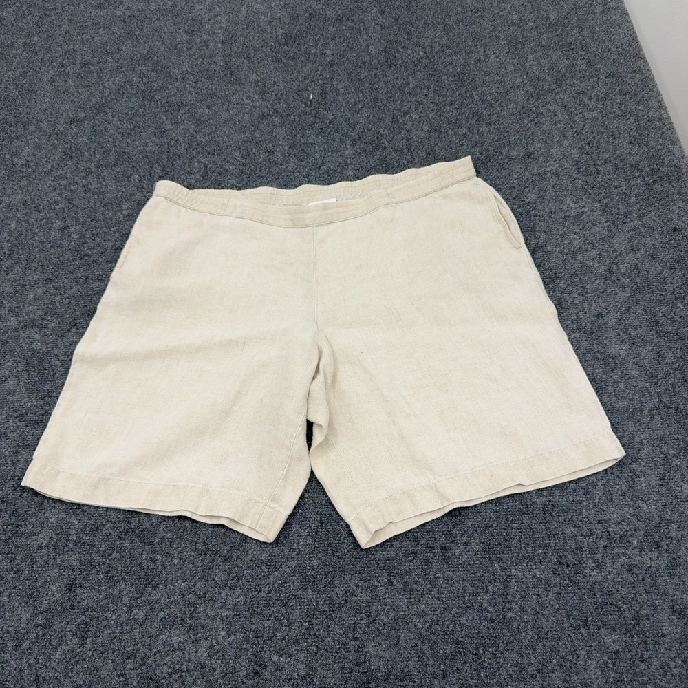 J. Jill Shorts Women XL Petite Beige Linen Non-Elastic Waist Casual Summer